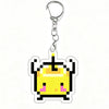 A yellow pixel art crown charm for a Stardew Valley Junimo acrylic keychain.