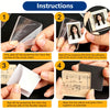 Instructions for assembling a DIY acrylic fridge magnet kit with flexible magnetic backing.