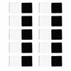 A grid of twelve clear acrylic fridge magnets with black backing for home decor