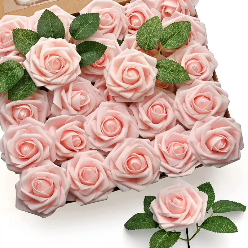 Artificial Foam Roses with Stems for Wedding & Home Décor
