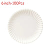 A white paper plate with a ruffled edge, suitable for parties and everyday use.