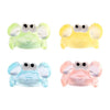 A set of four luminous resin mini crab decor figures in green, yellow, blue, and pink.