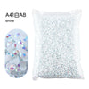 White A41AB resin rhinestones in a bag for crafting