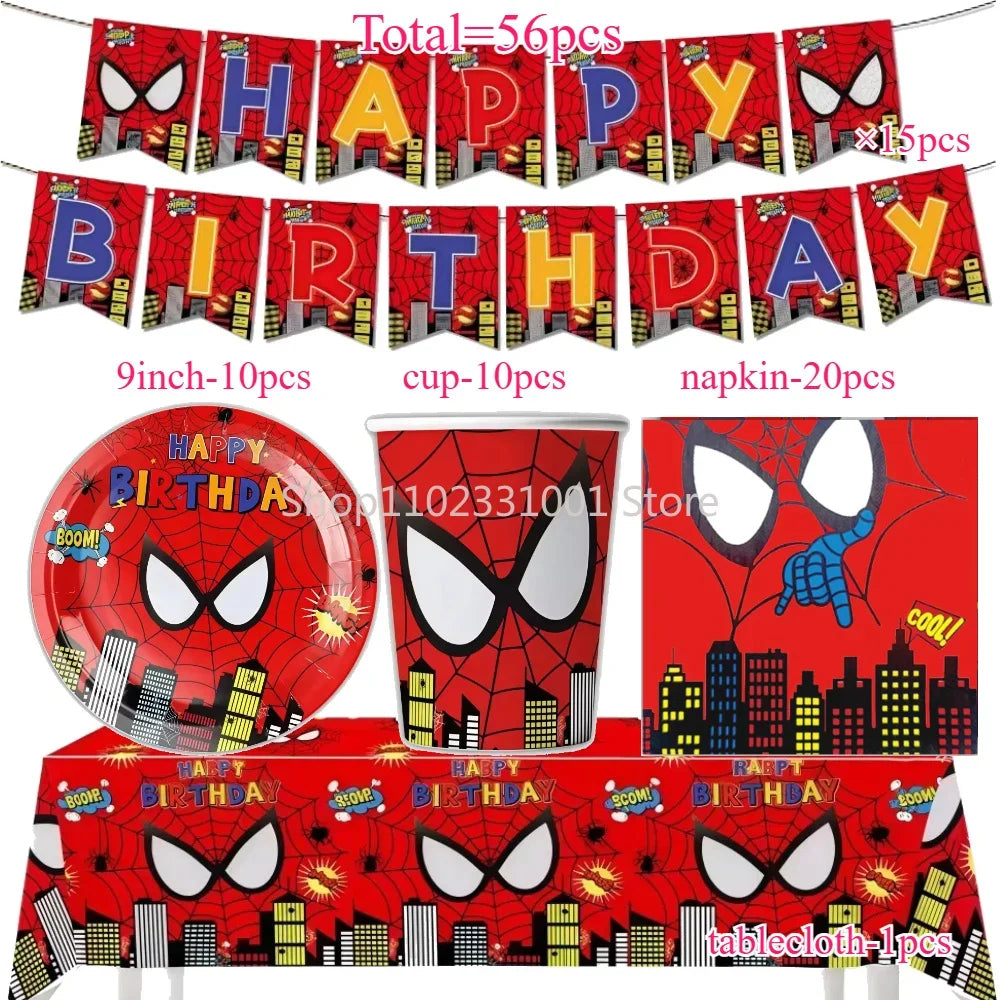 Superhero Birthday Party Tableware and Decoration Kit