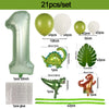 A set of 21 balloons including various sizes and a dinosaur shaped balloon for birthday decoration.