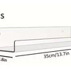 Two clear acrylic floating storage racks measuring 9.7cm by 35cm each.
