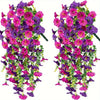 Vigne de glycine artificielle et vibrante avec des fleurs violettes et roses pour décoration intérieure.