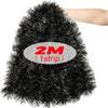 A black tinsel ribbon garland with a 2M strip for holiday decor.