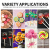 A variety of DIY lollipop paper sticks used for making cake pops and candies in different styles.