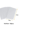 A stack of 100 clear cellophane treat bags measuring 10cm by 15cm with wire ties.