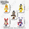 A set of 204 plastic building block models featuring characters from Five Nights at Freddy's