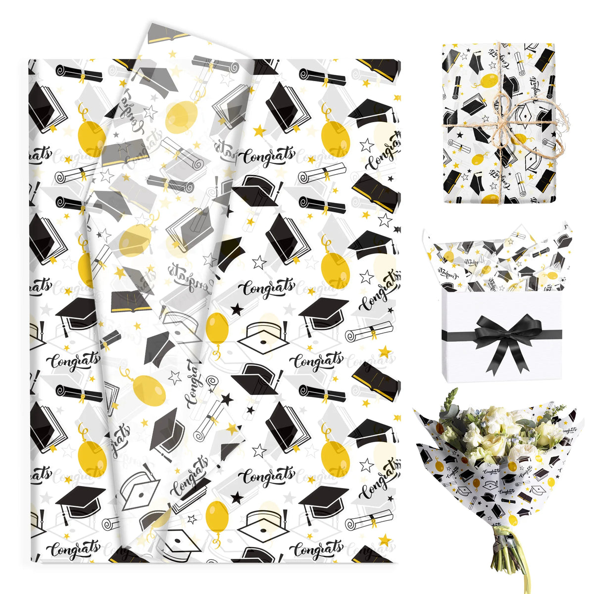 Graduation Gift Wrapping Paper Set for Parties & Presents