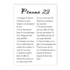 A canvas print featuring Psalm 23 scripture text in elegant typography.
