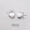 Silver heart-shaped stainless steel bead charms with a 1.8mm hole size and 0.8g weight per piece