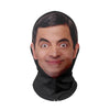 A realistic full-face cosplay mask resembling a man with wide eyes and a slight smile.