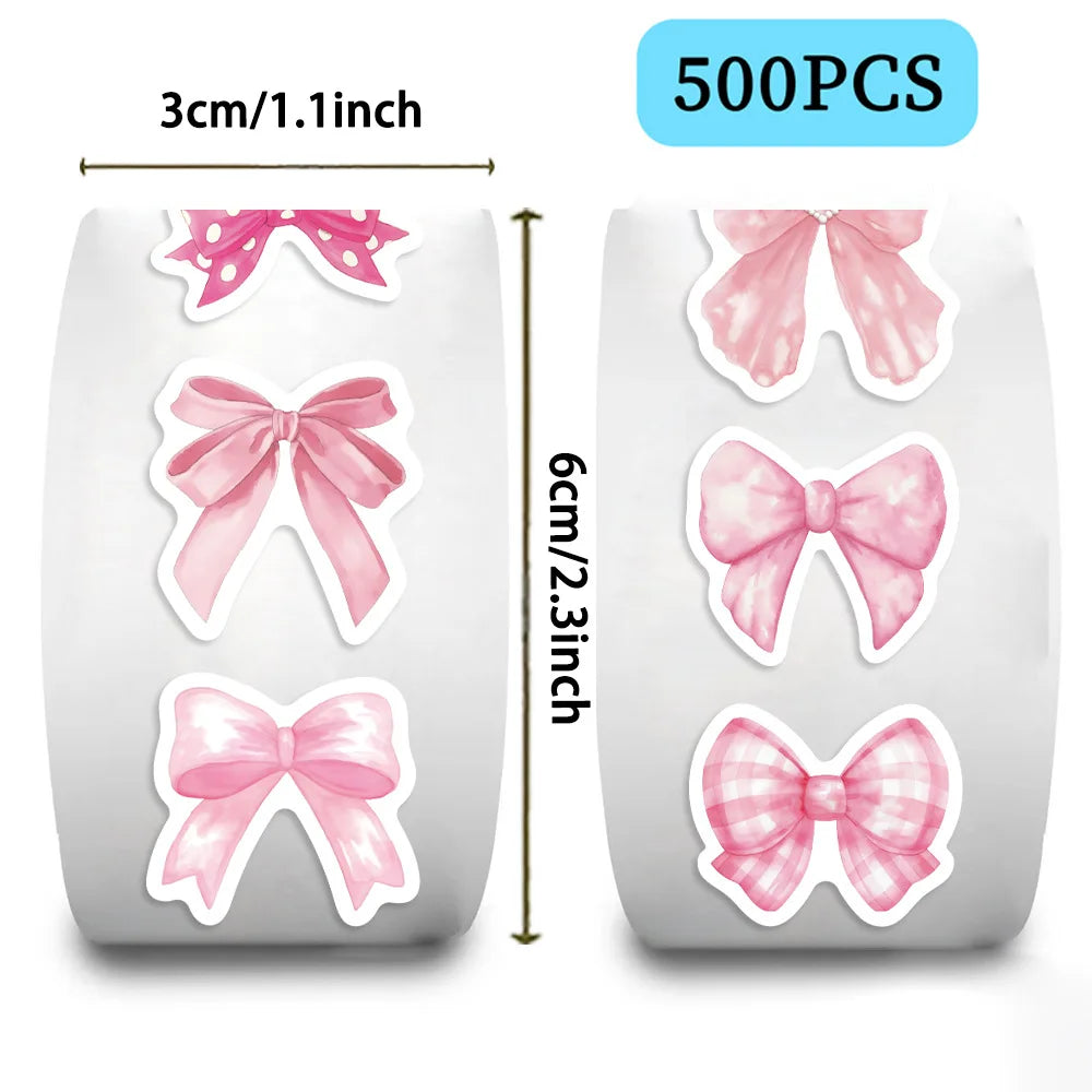 A set of 500 cartoon pink bow decorative envelopes with reward stickers