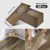 A pack of 32 wood grain peel-and-stick floor and wall stickers showing various plank sizes and textures.
