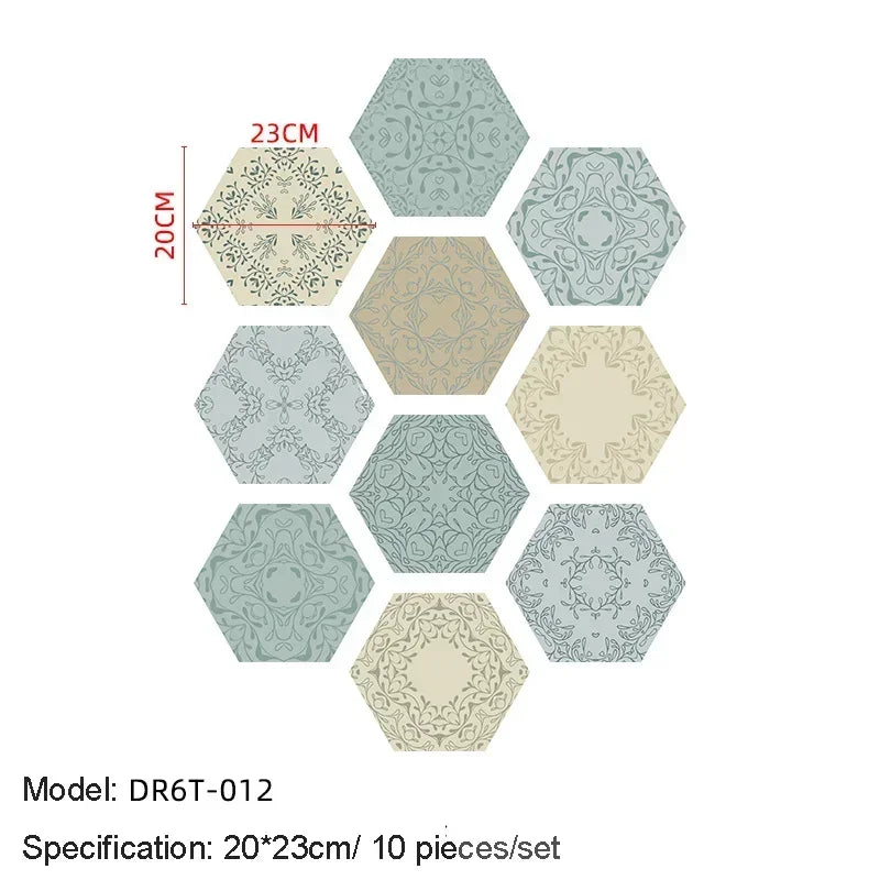Hexagon Peel-and-Stick Wall & Floor Tiles