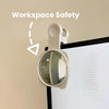 A 360° adjustable privacy convex mirror is mounted on a wall, demonstrating workspace safety.