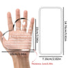 A clear acrylic heart keepsake plaque is shown resting on a hand, illustrating its size and thickness.