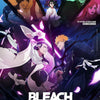 Anime Bleach Soul Resonance Poster mit Charakteren in dynamischen Posen und lila-rosa Beleuchtung