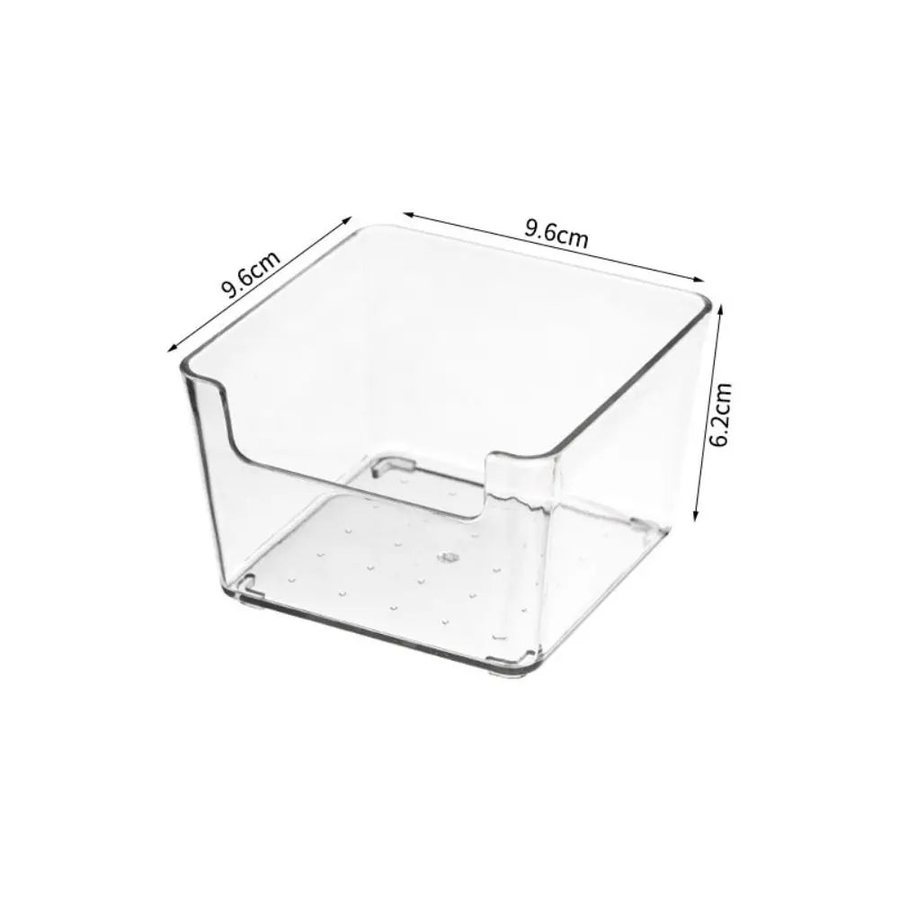 Boîte de rangement pour bureau en acrylique transparent, dimensions 9,6x9,6x6,2 cm
