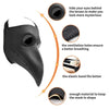 Black gothic plague doctor mask with ventilation holes and elastic band details