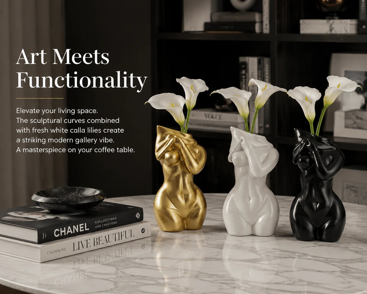 Abstract Female Torso Resin Vase