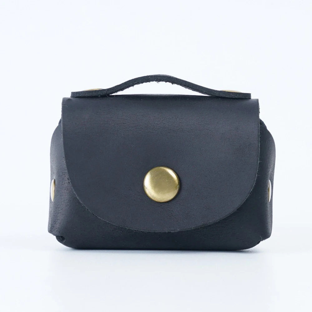 Genuine Leather Coin Purse with Secure Hasp Closure