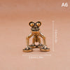 Vintage brass frog statue desktop ornament with a rectangular base and large eyes