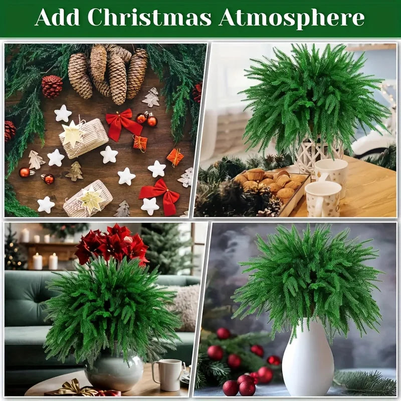 Artificial Norfolk Pine Branches – Realistic Evergreen Stems for Indoor Decor