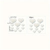 A set of ten heart-shaped mirror wall stickers measuring 10.4cm in diameter.