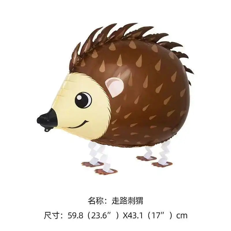 A brown, spherical animal decoration resembling a mammal with yellow features and small legs.
