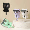 Cartoon Cat Adhesive Hooks – No-Damage Wall Hooks with Sunglasses Design