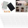 A set of 25 clear and black acrylic magnetic photo holders, measuring 3x5 cm.