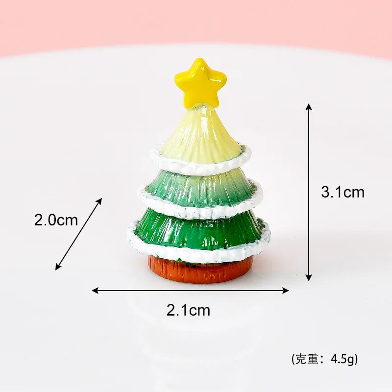 A small yellow star Christmas tree charm made of resin with green and white layers.