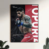 A motivational canvas wall art featuring a portrait of an athlete with the text TOPURIA