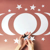 20-Piece Acrylic Moon & Star Wall Decals with 3D Mirror Finish