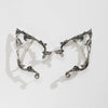 Silver elf flower leaf clip earrings for women with delicate foliage design
