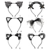 Lace Cat Ear Headband with Elegant Bow Details
