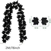 Black artificial maple leaf vine wreath measuring 2 meters long