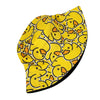 Yellow duck print reversible bucket hat