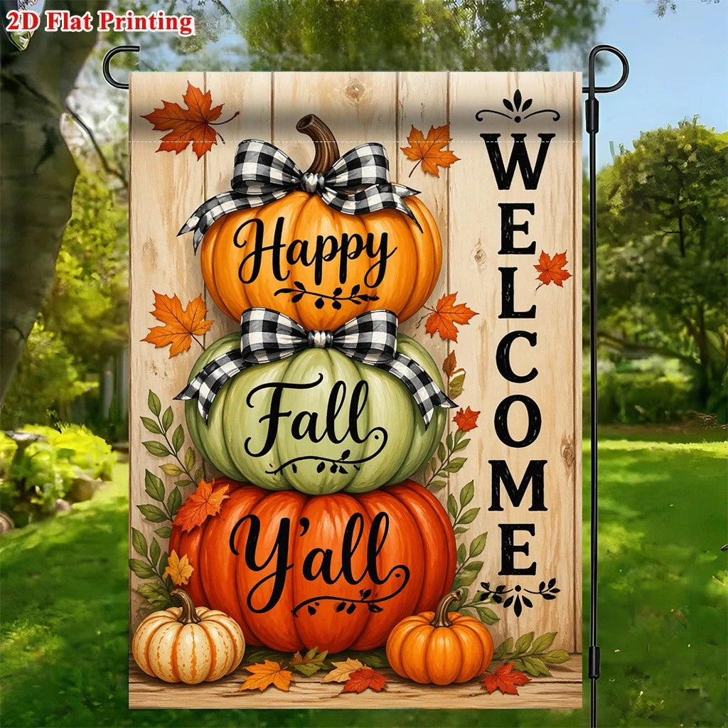 Double-Sided Fall Pumpkins Garden Flag