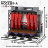 A modular building block set for Five Nights at Freddy's featuring a character model in red and gray.