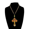 Orthodox Crucifix Cross Necklace with Rosary Beads
