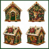 Three decorative Christmas cabin craft kits featuring detailed scenes of deer and festive holiday decor.