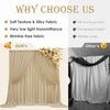 A beige wrinkle-free backdrop curtain draped elegantly for events and weddings.