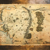Vintage retro world map canvas wall art showing an old-style map of Europe and surrounding regions.