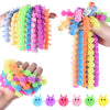 A set of colorful, textured stretch sensory fidget toys in various bright colors and shapes.