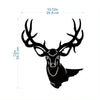 Black metal deer head wall sculpture with antlers and face